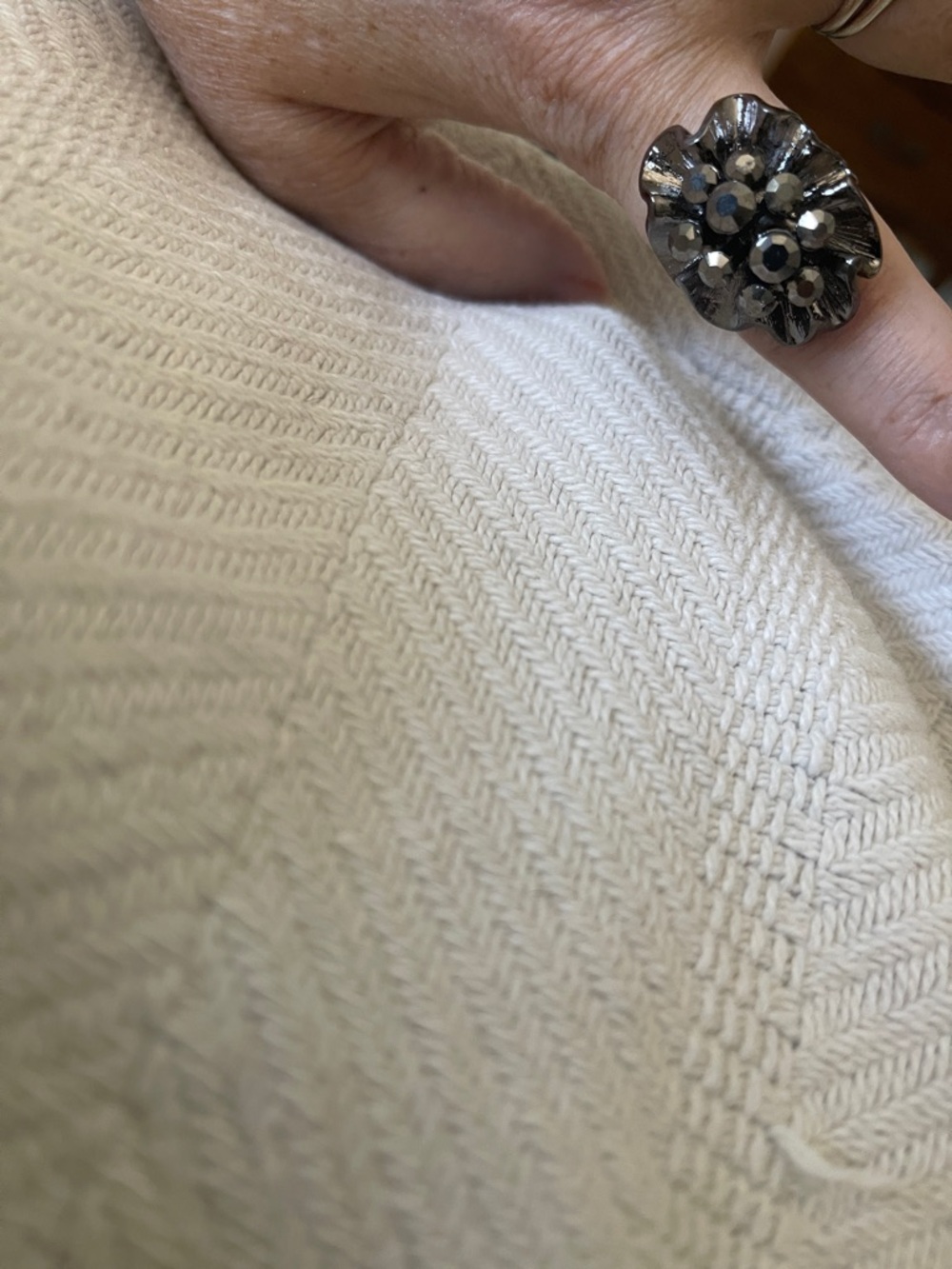 Silver Floral Statement Ring - Metallic Floral Cluster